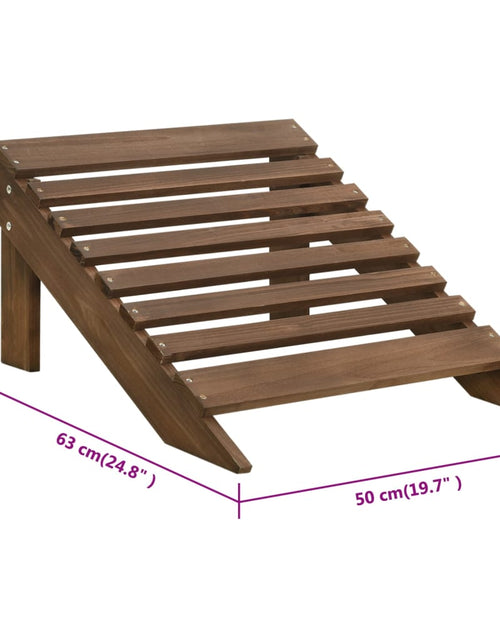 Загрузите изображение в средство просмотра галереи, Scaun de grădină cu taburet, maro, lemn - Lando
