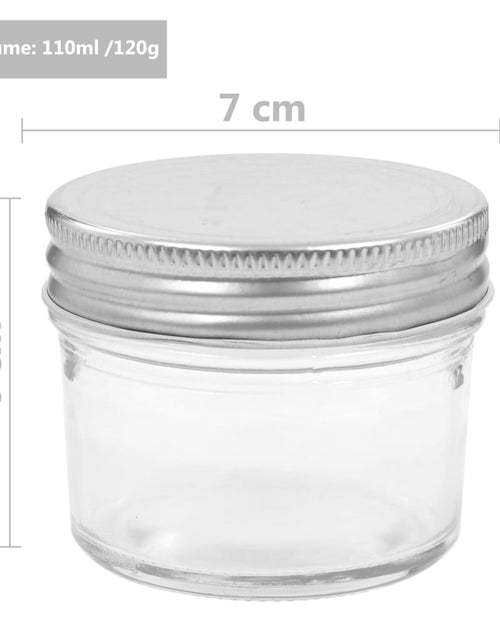 Загрузите изображение в средство просмотра галереи, Borcane din sticlă pentru gem cu capac argintiu 24 buc. 110 ml - Lando
