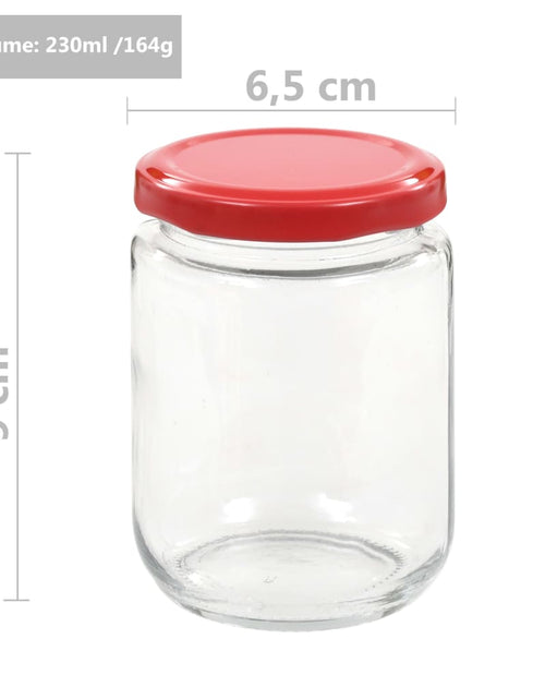 Încărcați imaginea în vizualizatorul Galerie, Borcane din sticlă pentru gem, capac roșu, 48 buc., 230 ml Lando - Lando
