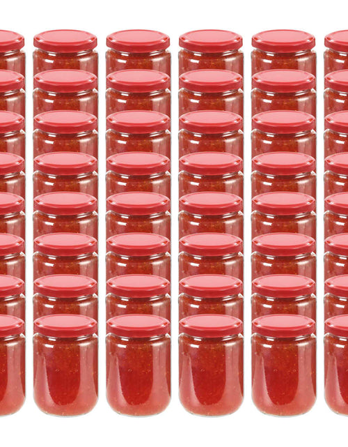 Загрузите изображение в средство просмотра галереи, Borcane din sticlă pentru gem, capac roșu, 48 buc., 230 ml Lando - Lando
