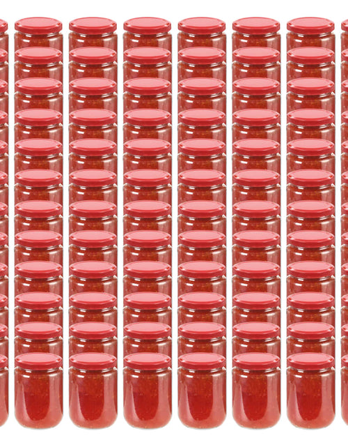 Încărcați imaginea în vizualizatorul Galerie, Borcane din sticlă pentru gem, capace roșii, 96 buc., 230 ml Lando - Lando
