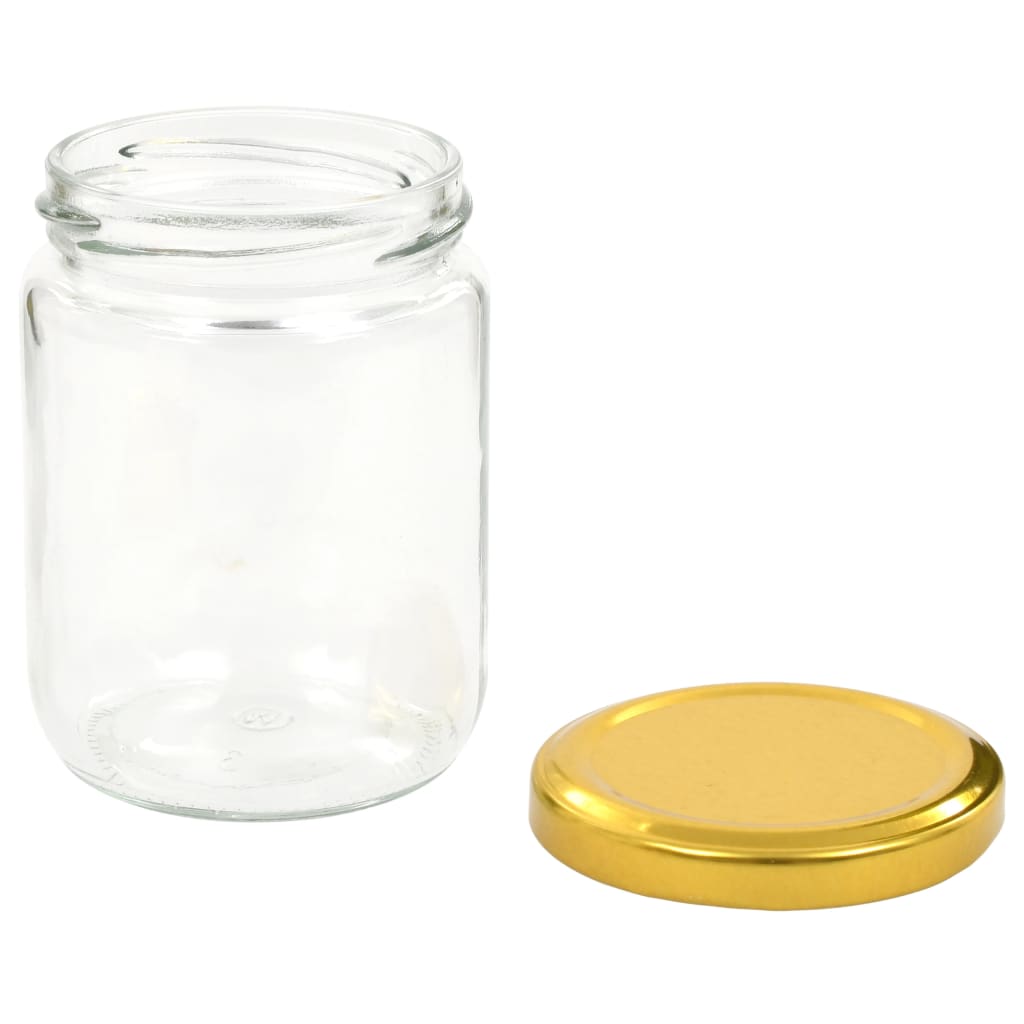 Borcane din sticlă pentru gem, capac auriu, 48 buc., 230 ml Lando - Lando