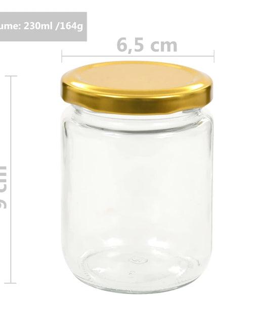 Загрузите изображение в средство просмотра галереи, Borcane din sticlă pentru gem, capace aurii, 96 buc., 230 ml Lando - Lando
