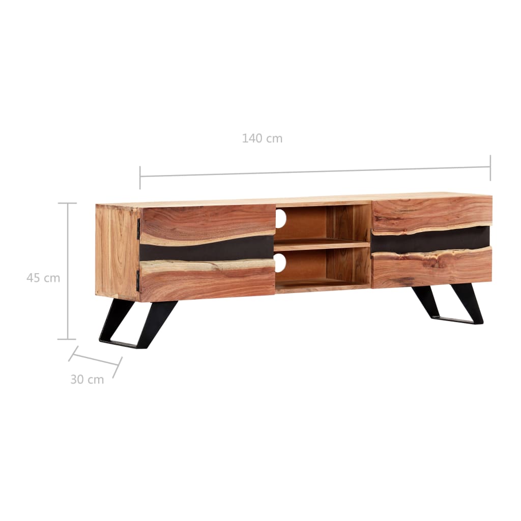 Comodă TV, 140x30x45 cm, lemn masiv de acacia - Lando