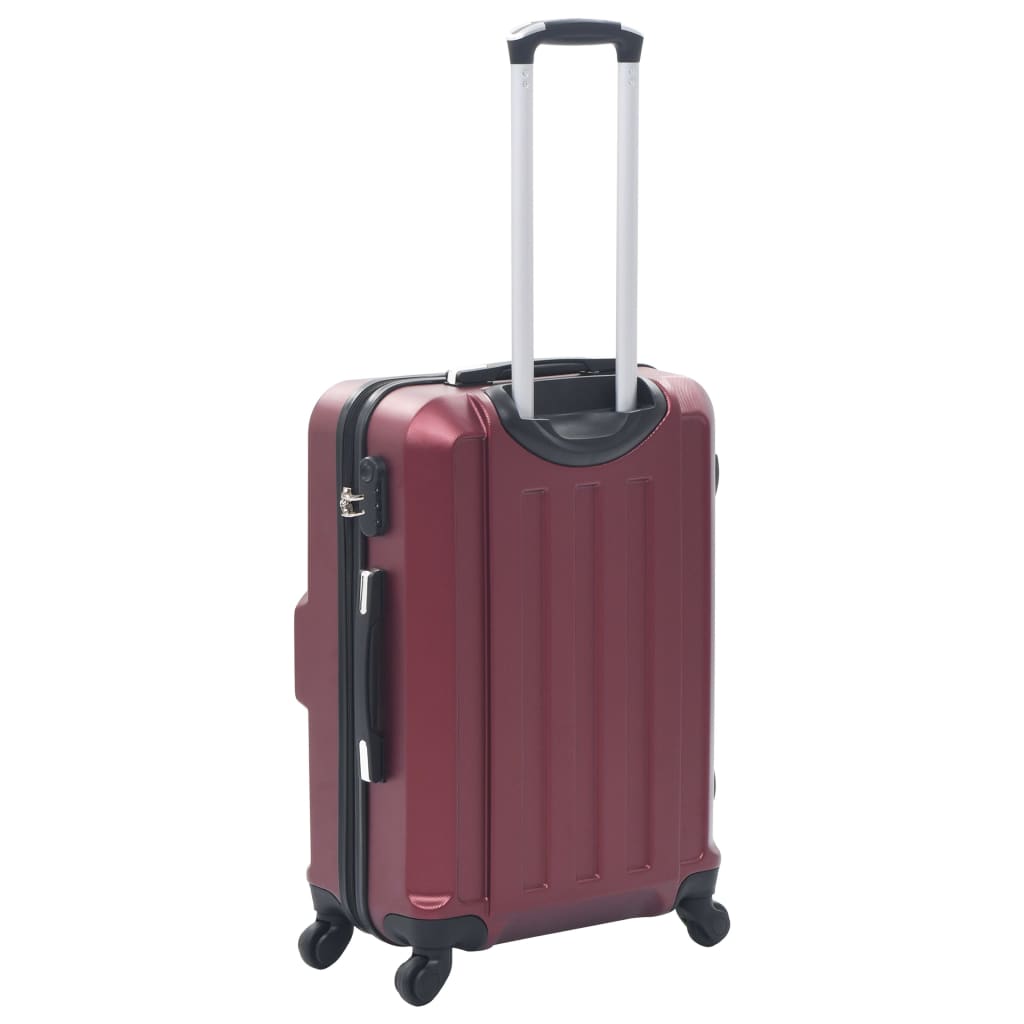 Set valize cu carcasă rigidă, 3 buc., roșu vin, ABS - Lando