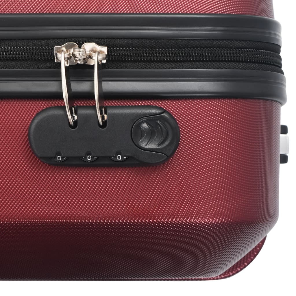 Set valize cu carcasă rigidă, 3 buc., roșu vin, ABS - Lando
