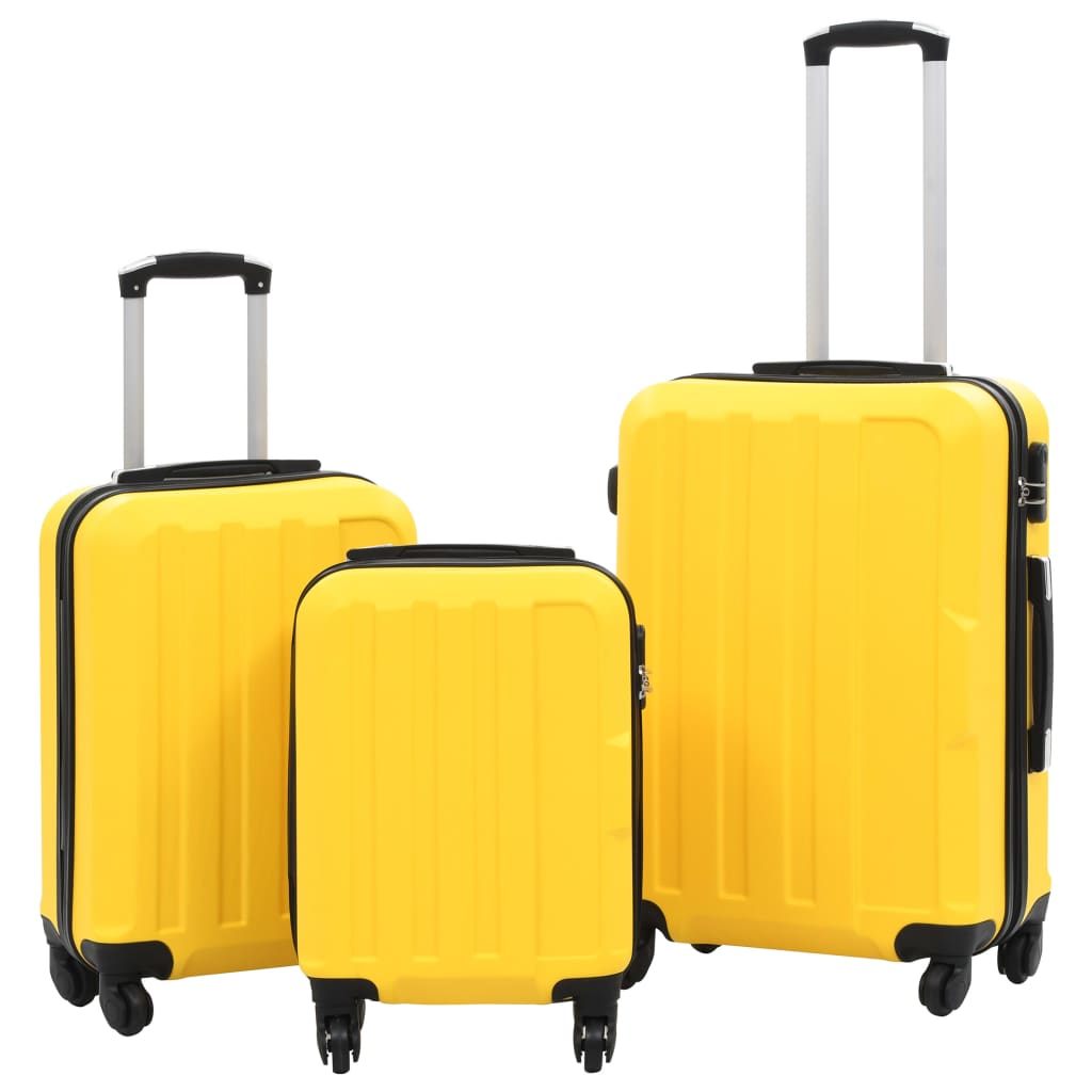 Set valize carcasă rigidă, 3 buc., galben, ABS - Lando