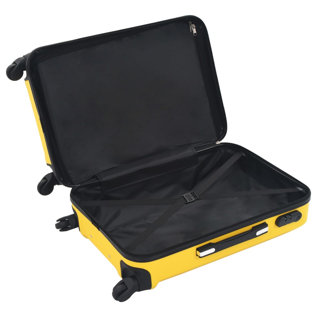 Set valize carcasă rigidă, 3 buc., galben, ABS - Lando