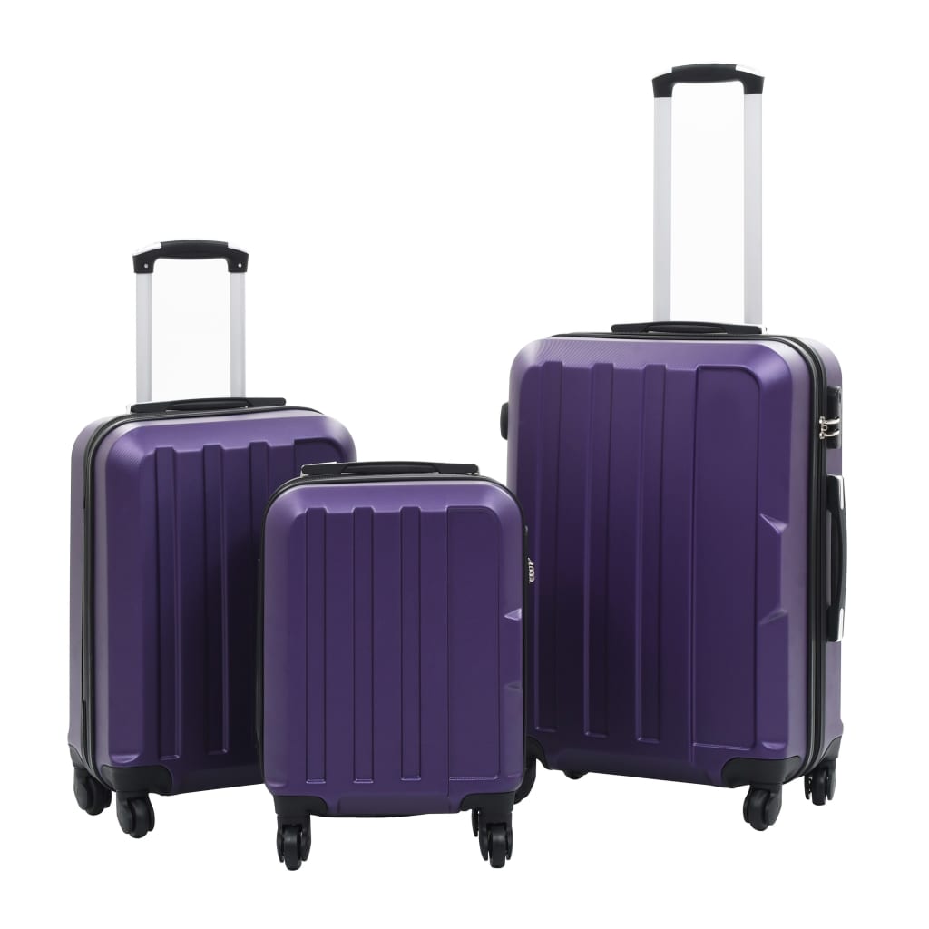 Set valize carcasă rigidă, 3 buc., mov, ABS - Lando