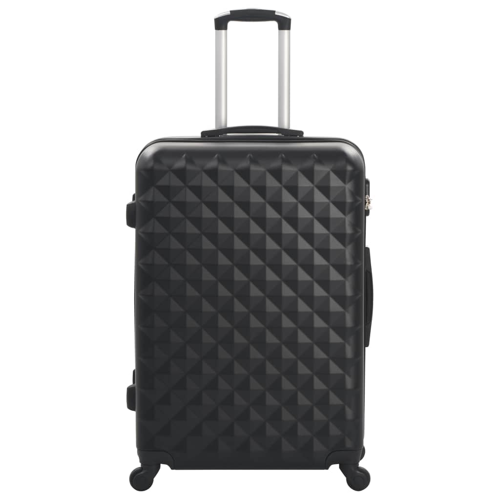 Set valiză carcasă rigidă, 3 buc., negru, ABS - Lando