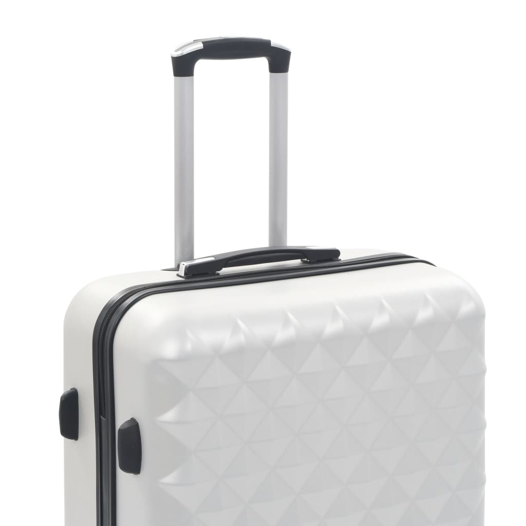 Set valiză carcasă rigidă, 3 buc., argintiu strălucitor, ABS - Lando