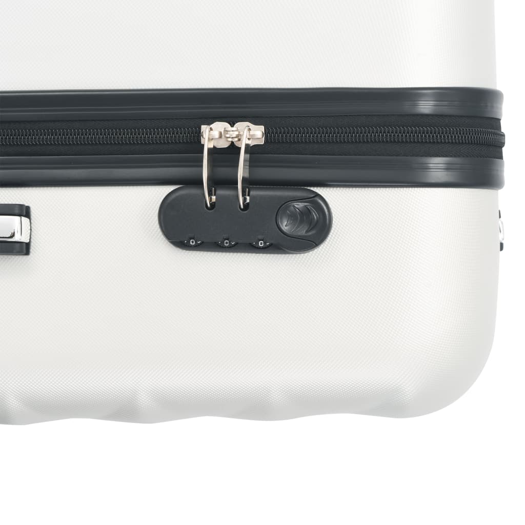 Set valiză carcasă rigidă, 3 buc., argintiu strălucitor, ABS - Lando