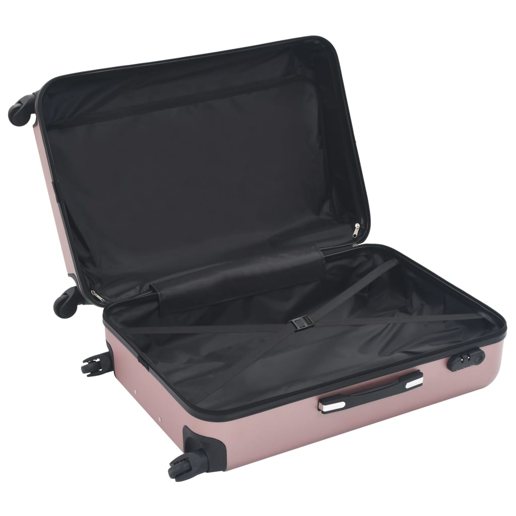 Set valiză carcasă rigidă, 3 buc., roz auriu, ABS Lando - Lando