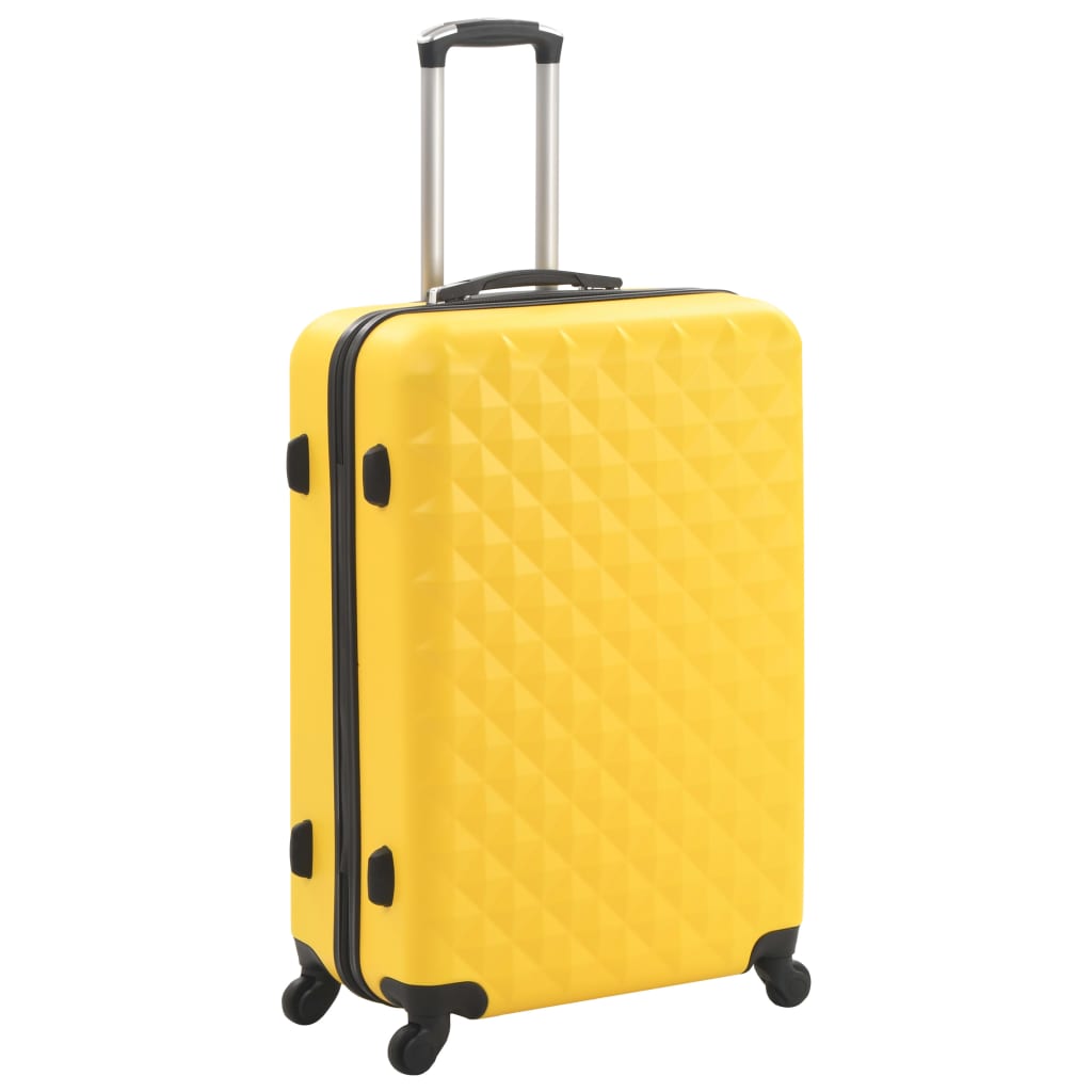 Set valiză carcasă rigidă, 3 buc., galben, ABS - Lando
