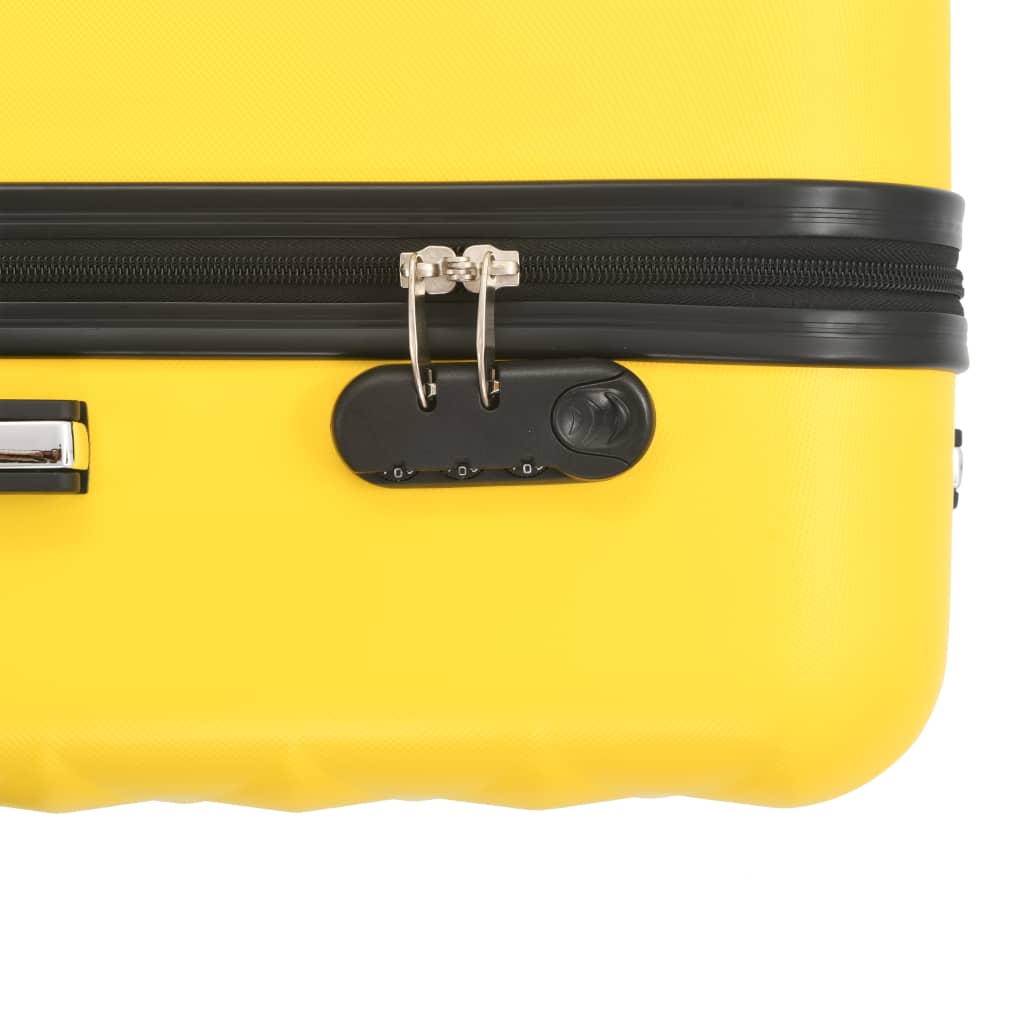 Set valiză carcasă rigidă, 3 buc., galben, ABS - Lando