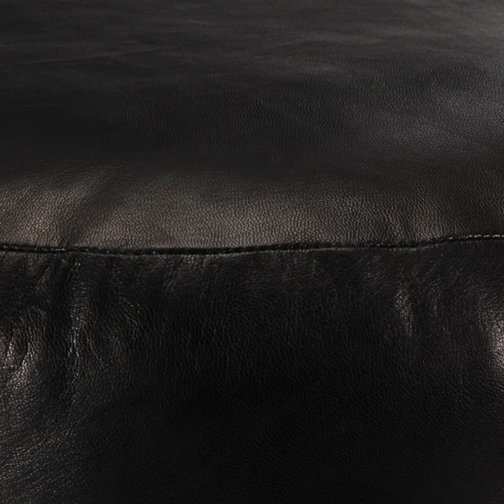 Fotoliu puf, negru, 60 x 30 cm, piele naturală de capră Lando - Lando