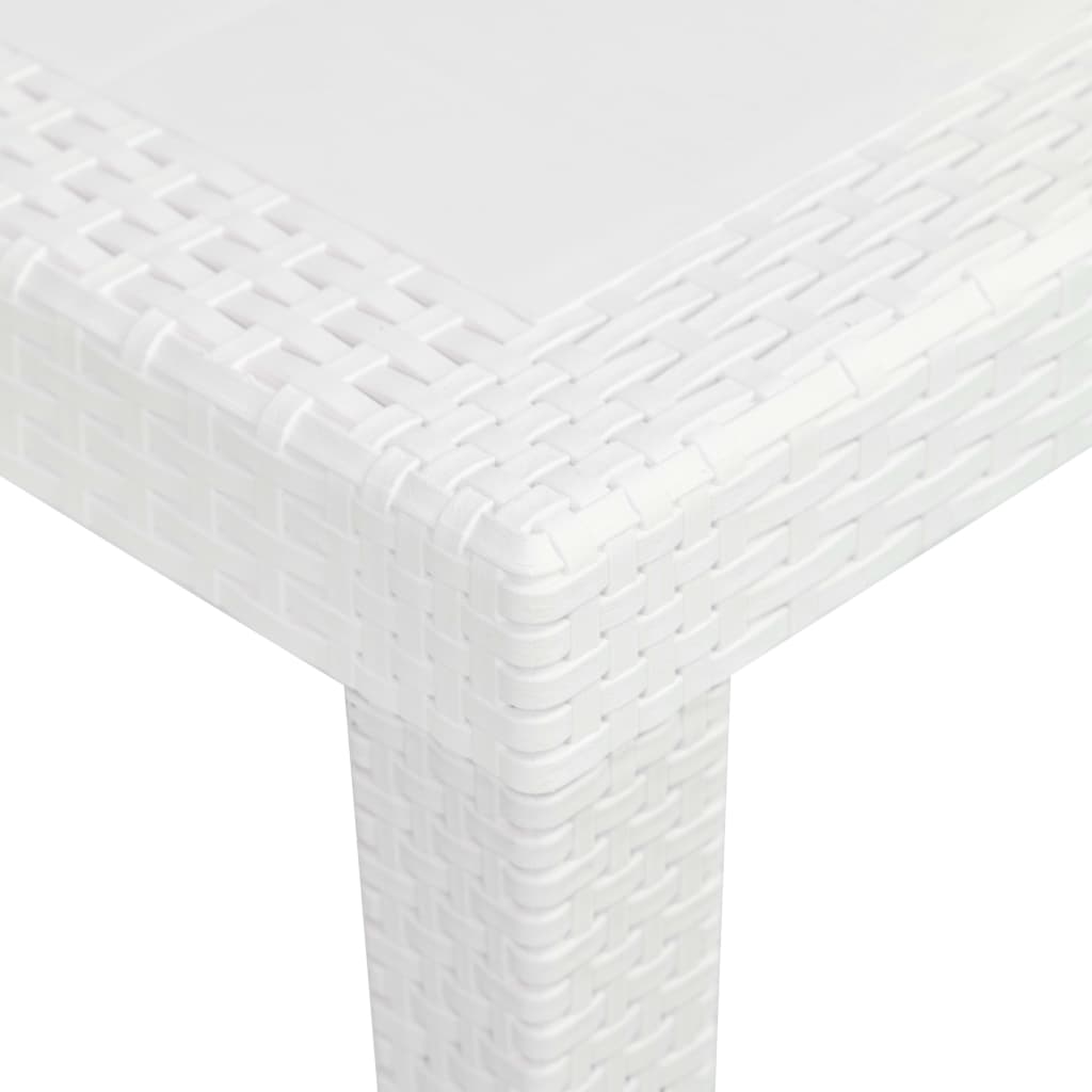 Set mobilier de exterior 5 piese alb plastic aspect ratan - Lando