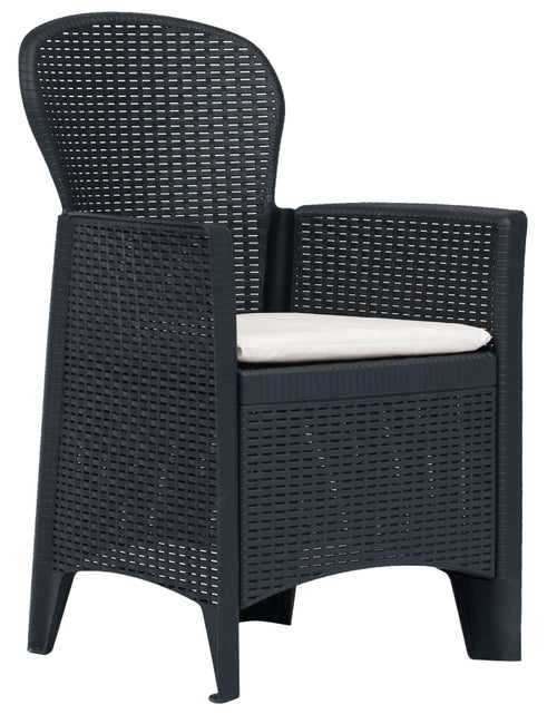 Загрузите изображение в средство просмотра галереи, Set mobilier bistro, 3 piese, antracit, plastic, aspect ratan - Lando
