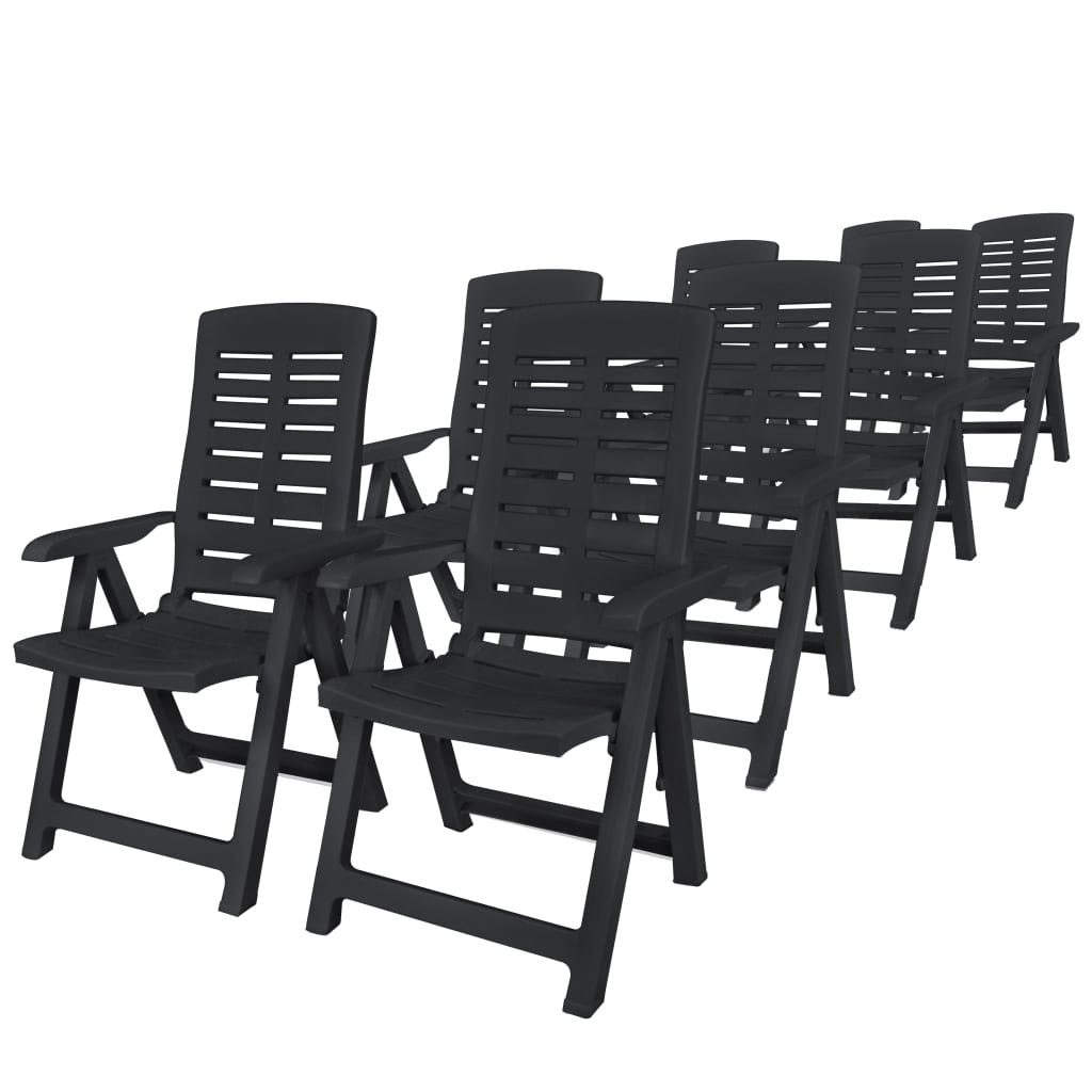 Set mobilier de exterior, 9 piese, antracit, plastic - Lando