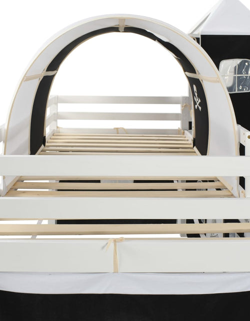 Загрузите изображение в средство просмотра галереи, Cadru pat etajat copii cu tobogan &amp; scară 97x208cm lemn de pin Lando - Lando
