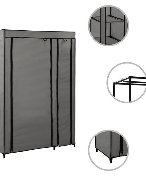 Загрузите изображение в средство просмотра галереи, Dulapuri pliabile de haine 2 buc. gri 110x45x175 cm țesătură - Lando
