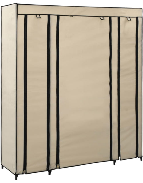 Încărcați imaginea în vizualizatorul Galerie, Șifonier cu bare și compartimente, crem, 150x45x176 cm, textil - Lando
