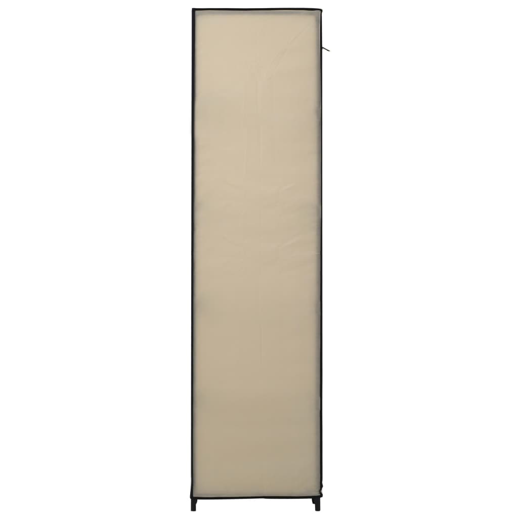 Șifonier cu bare și compartimente, crem, 150x45x176 cm, textil - Lando