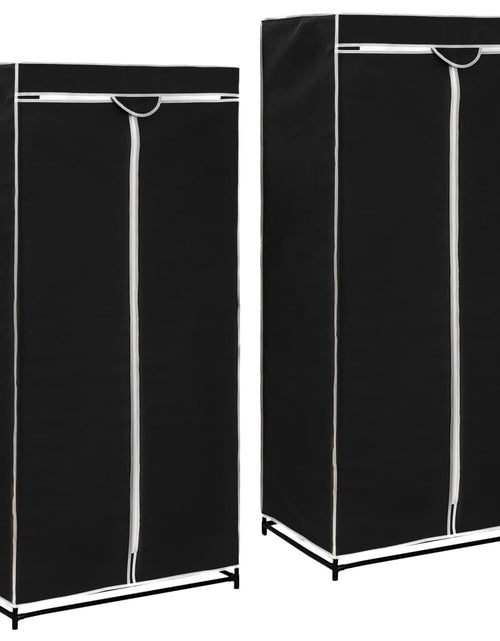 Загрузите изображение в средство просмотра галереи, Șifoniere, 2 buc., negru, 75 x 50 x 160 cm - Lando
