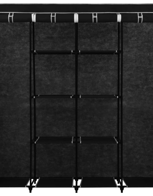 Загрузите изображение в средство просмотра галереи, Șifonier cu 4 compartimente, negru, 175 x 45 x 170 cm - Lando
