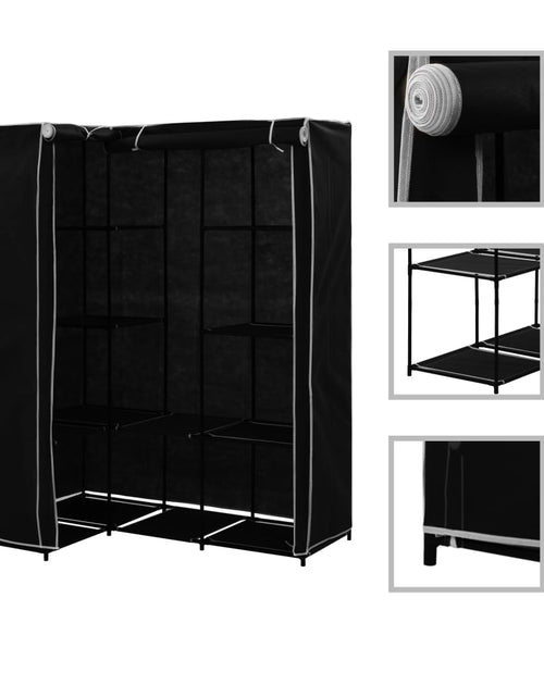Încărcați imaginea în vizualizatorul Galerie, Șifonier de colț, negru, 130 x 87 x 169 cm - Lando

