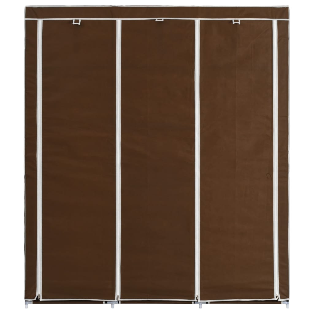 Dulap cu bare și compartimente, maro, 150x45x175 cm, textil - Lando