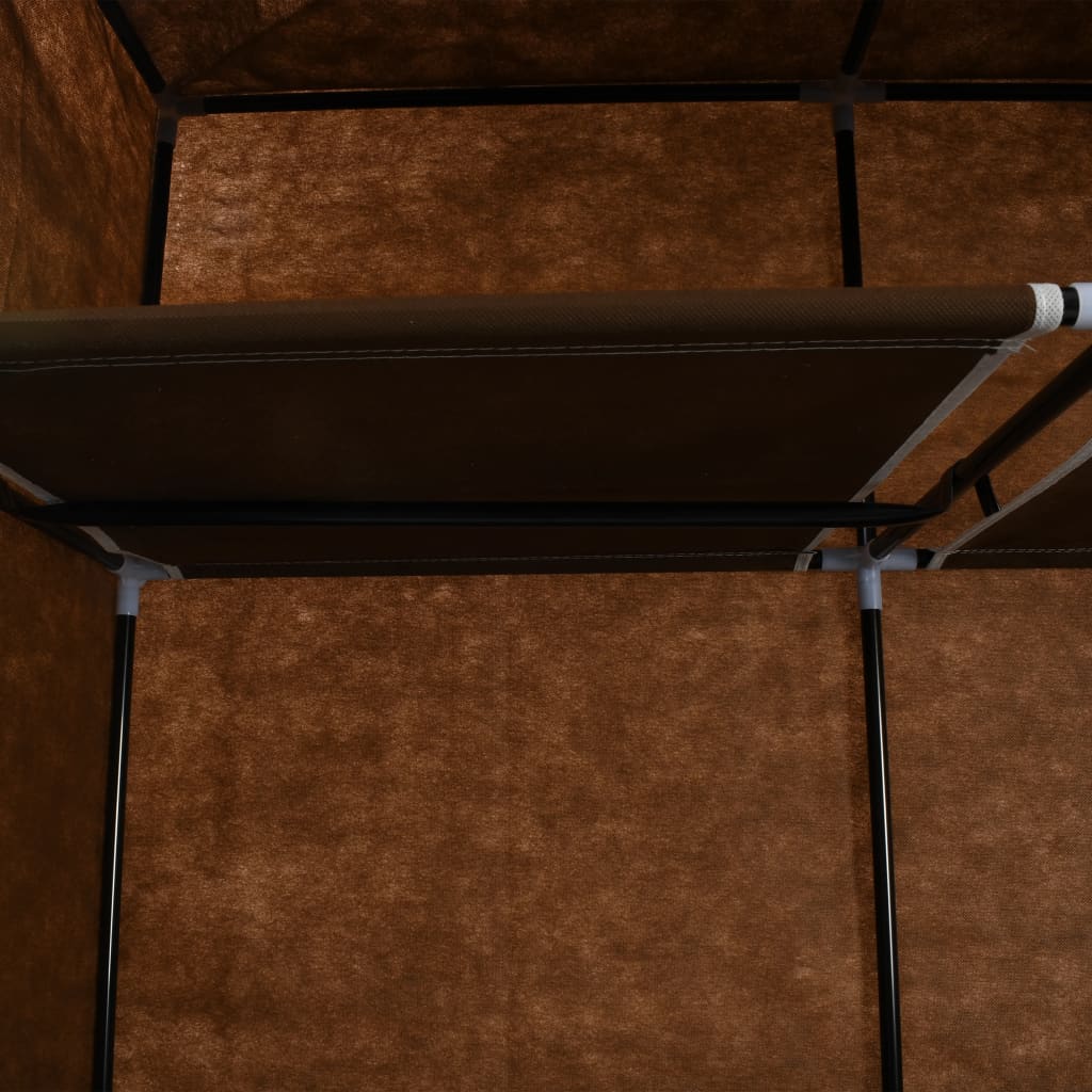 Dulap cu bare și compartimente, maro, 150x45x175 cm, textil - Lando