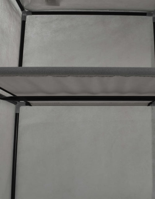 Загрузите изображение в средство просмотра галереи, Șifonier cu bare și compartimente, gri, 150x45x175 cm, textil - Lando
