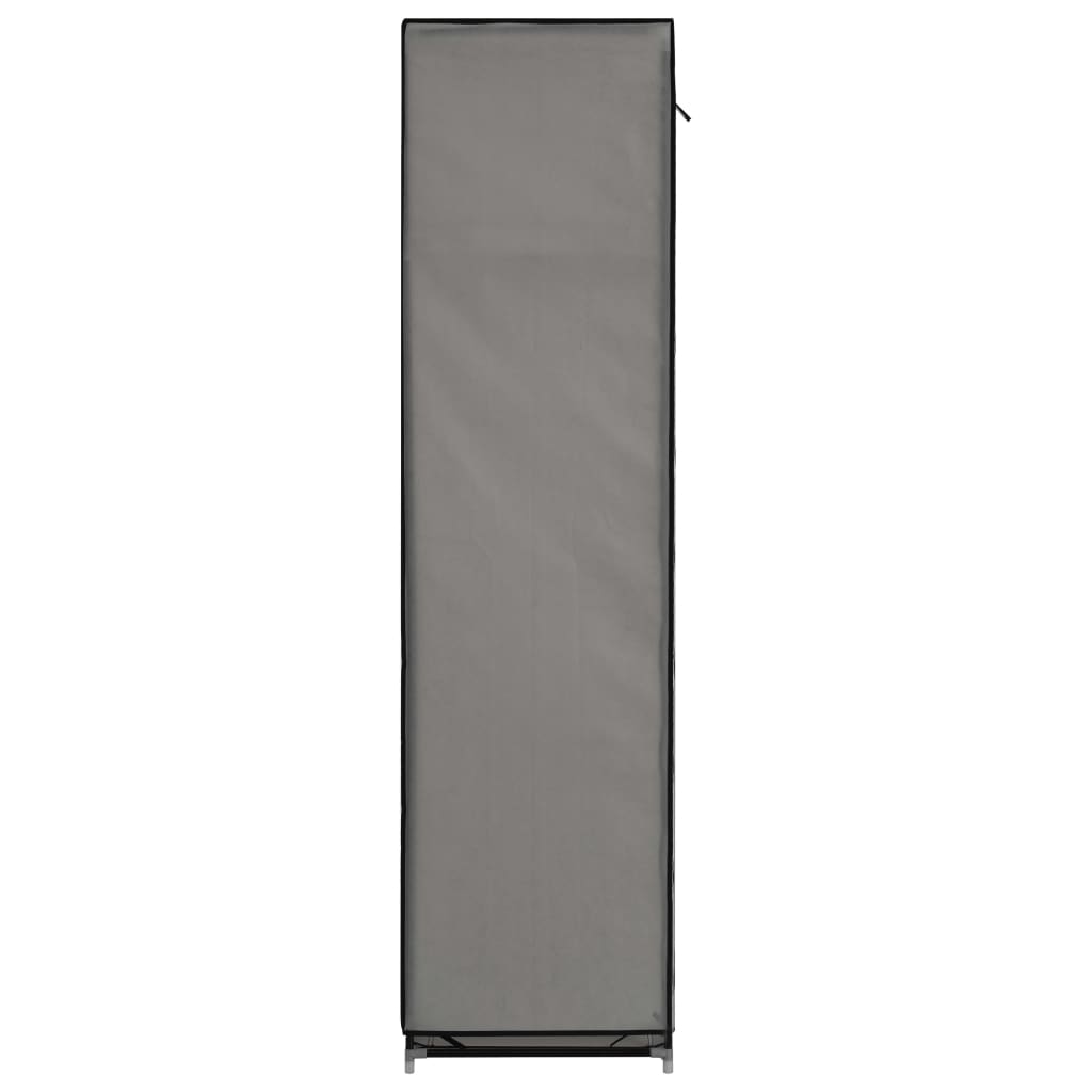 Șifonier cu bare și compartimente, gri, 150x45x175 cm, textil - Lando