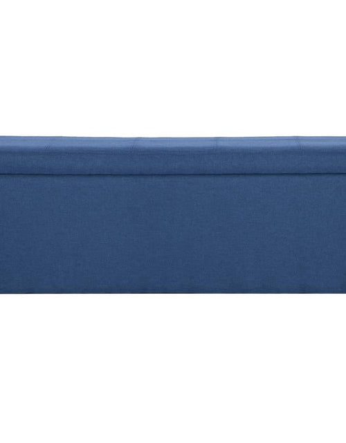 Încărcați imaginea în vizualizatorul Galerie, Bancă cu compartiment de depozitare albastru, 116 cm, poliester - Lando
