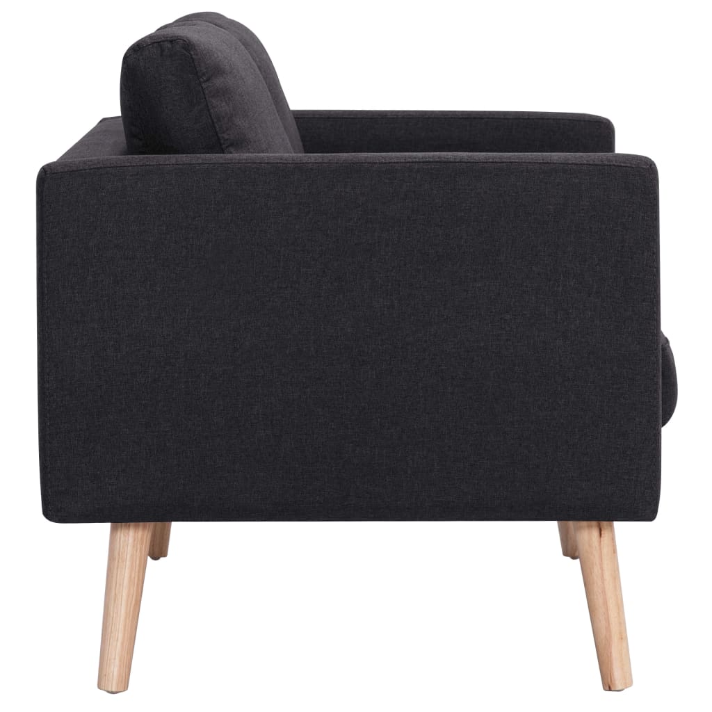 Canapea cu 2 locuri, negru, material textil - Lando