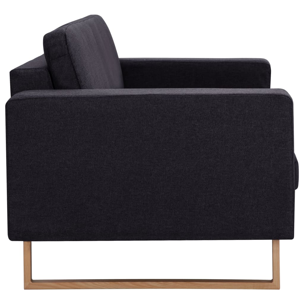 Canapea cu 3 locuri, negru, material textil - Lando