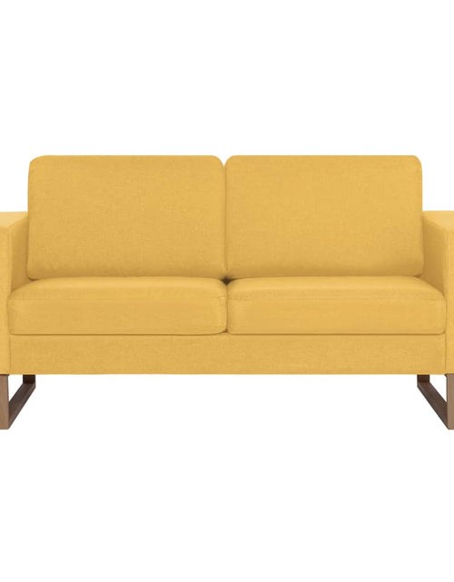 Încărcați imaginea în vizualizatorul Galerie, Canapea cu 2 locuri, galben, material textil - Lando
