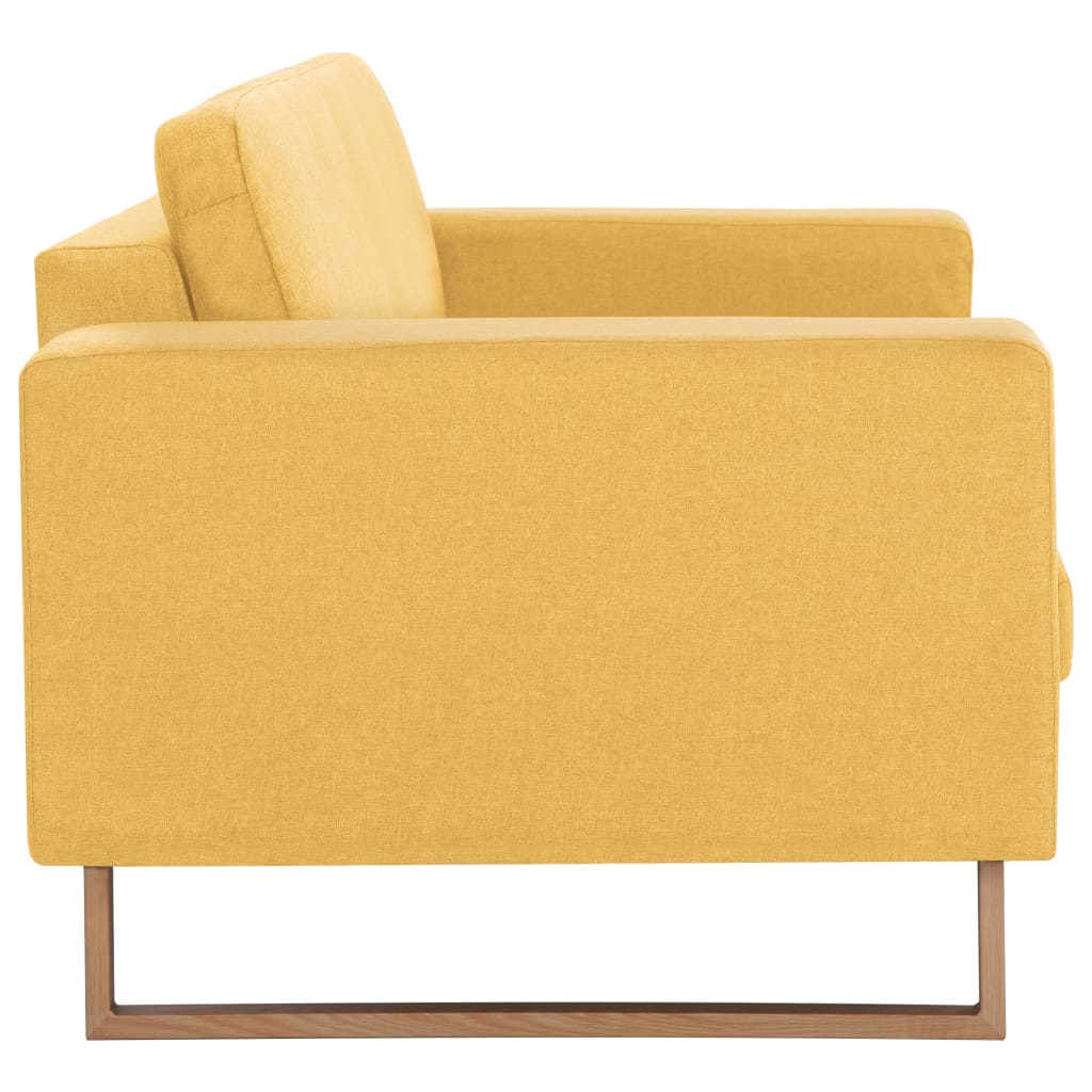 Canapea cu 2 locuri, galben, material textil - Lando