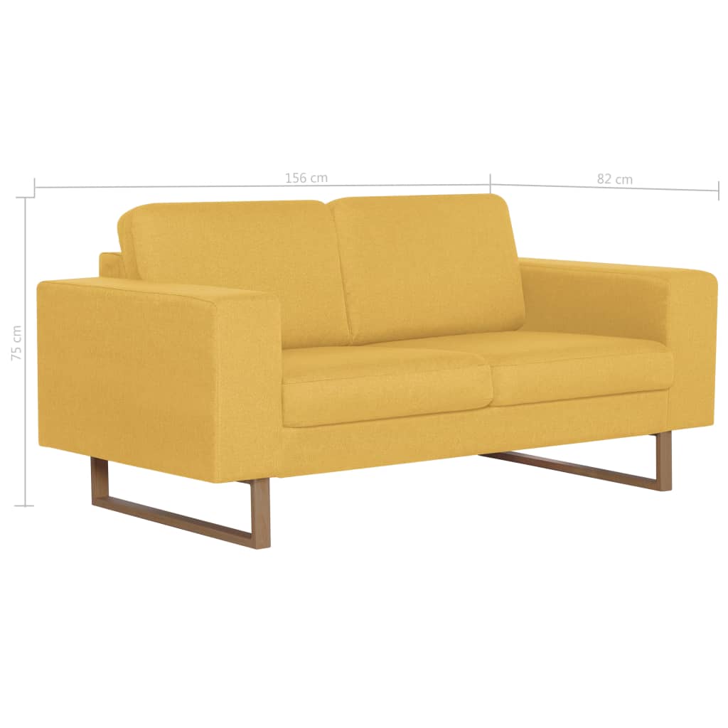 Canapea cu 2 locuri, galben, material textil - Lando