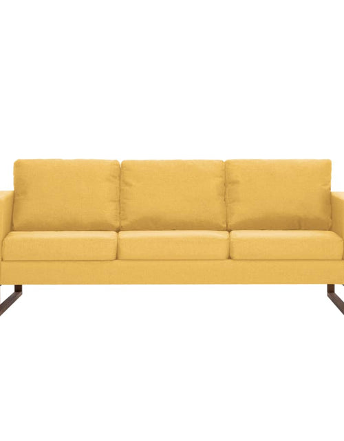 Încărcați imaginea în vizualizatorul Galerie, Canapea cu 3 locuri, galben, material textil - Lando
