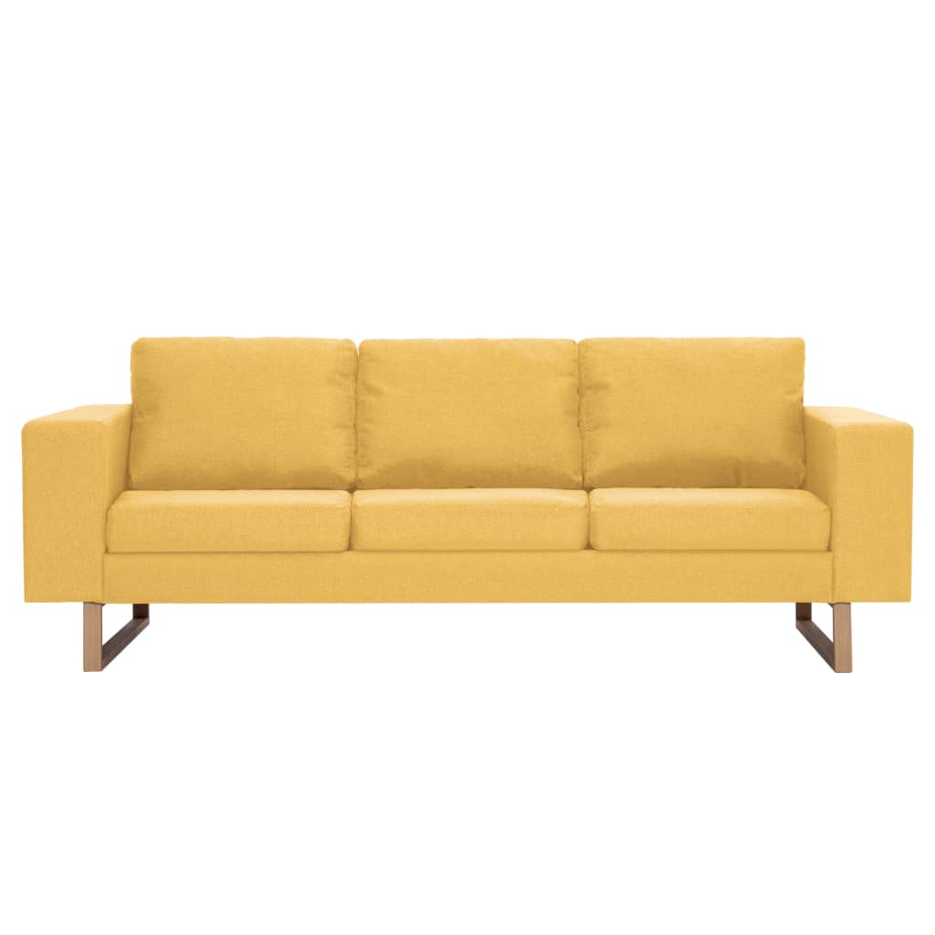 Canapea cu 3 locuri, galben, material textil - Lando