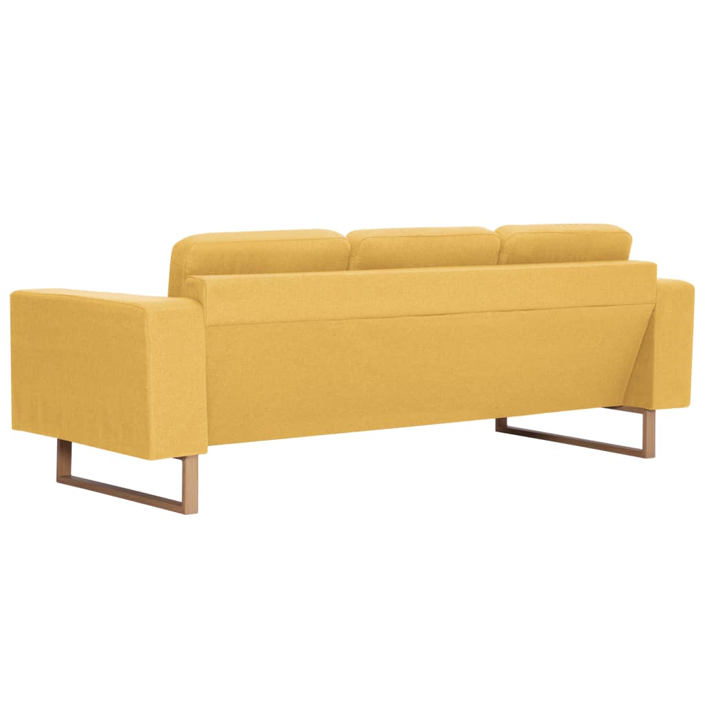 Canapea cu 3 locuri, galben, material textil - Lando