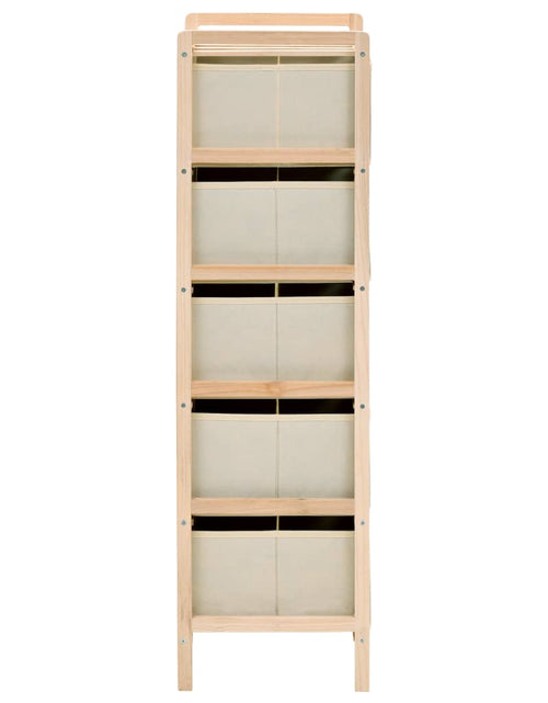 Încărcați imaginea în vizualizatorul Galerie, Poliţă de depozitare cu 5 coșuri textile 2 buc. bej lemn cedru - Lando
