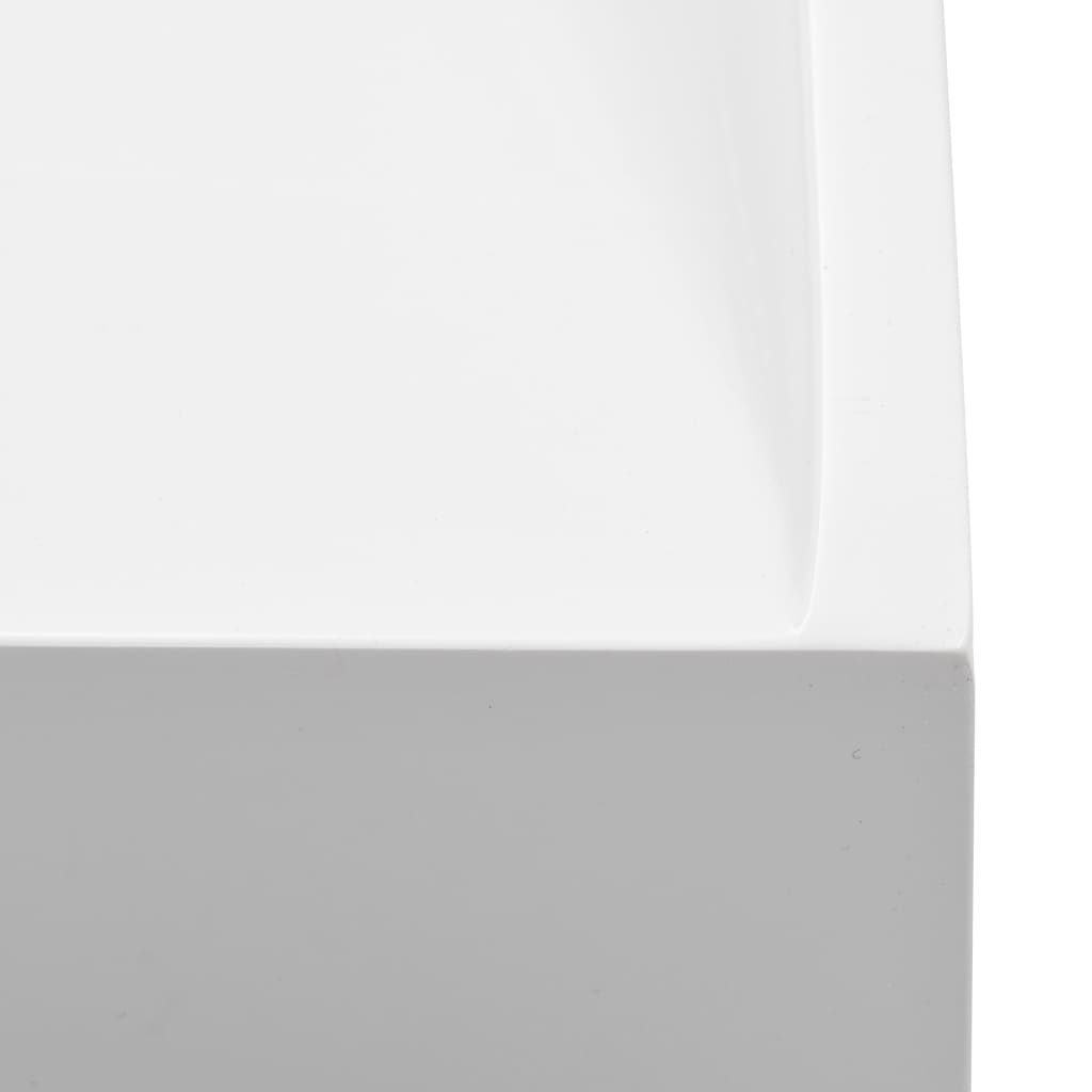 Chiuvetă, alb, 50x38x13 cm, conglomerat turnat mineral/marmură - Lando