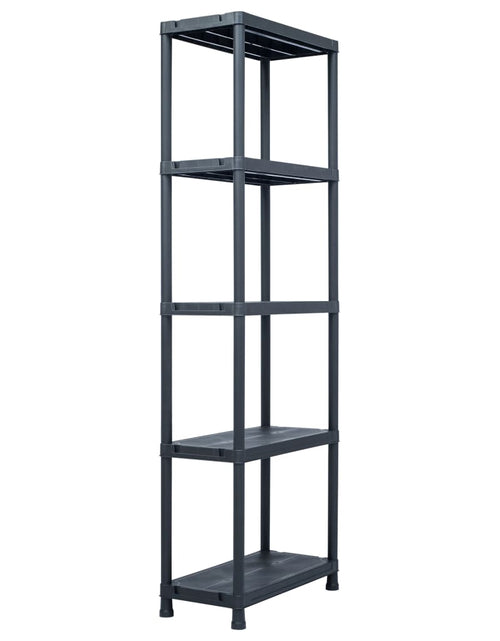 Încărcați imaginea în vizualizatorul Galerie, Rafturi de depozitare 5 buc. negru 60x30x180 cm plastic 125 kg - Lando

