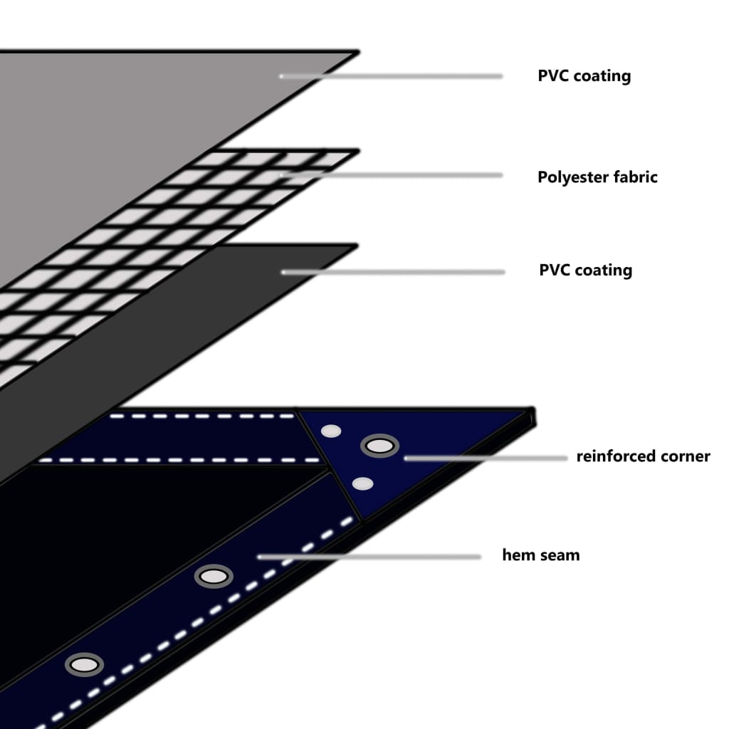 Prelată, gri, 5 x 6 m, 650 g/m² - Lando