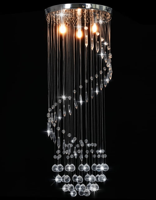 Încărcați imaginea în vizualizatorul Galerie, Lustră cu mărgele de cristal, argintiu, spirală, G9 Lando - Lando
