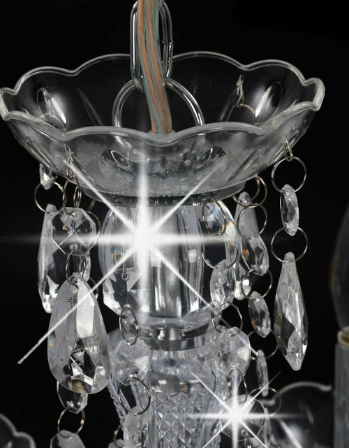 Загрузите изображение в средство просмотра галереи, Candelabru cu mărgele de cristal, argintiu, rotund, 5 x E14 Lando - Lando
