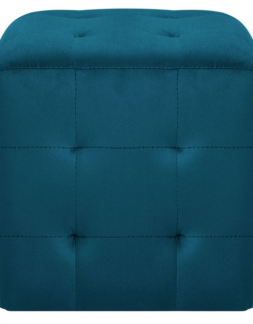 Încărcați imaginea în vizualizatorul Galerie, Noptiere, 2 buc., albastru, 30x30x30 cm, țesătură din catifea - Lando
